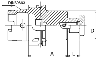 HSK-A63-FMA31.75-60, A=60 MM, HSK SHELL ENDMILL HOLDER